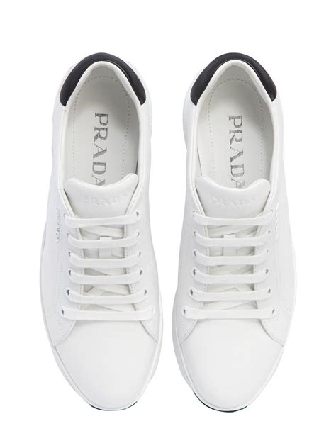 prada white trainers|prada white platform sneakers.